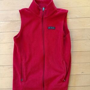 Bright Red Fleece Vest - M
